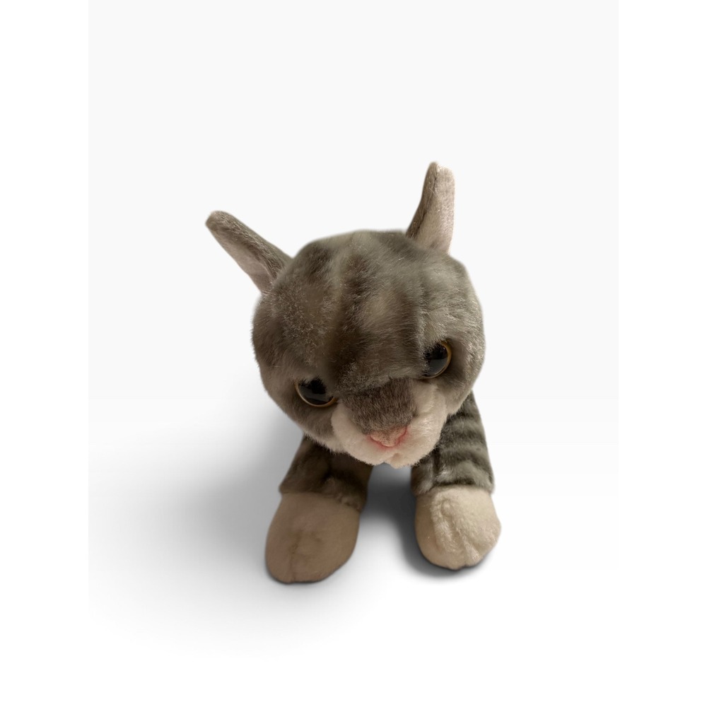 Aurora Miyoni Grey Tabby Kitten Plush Stuffed Animal Realistic Cat 8 Inch